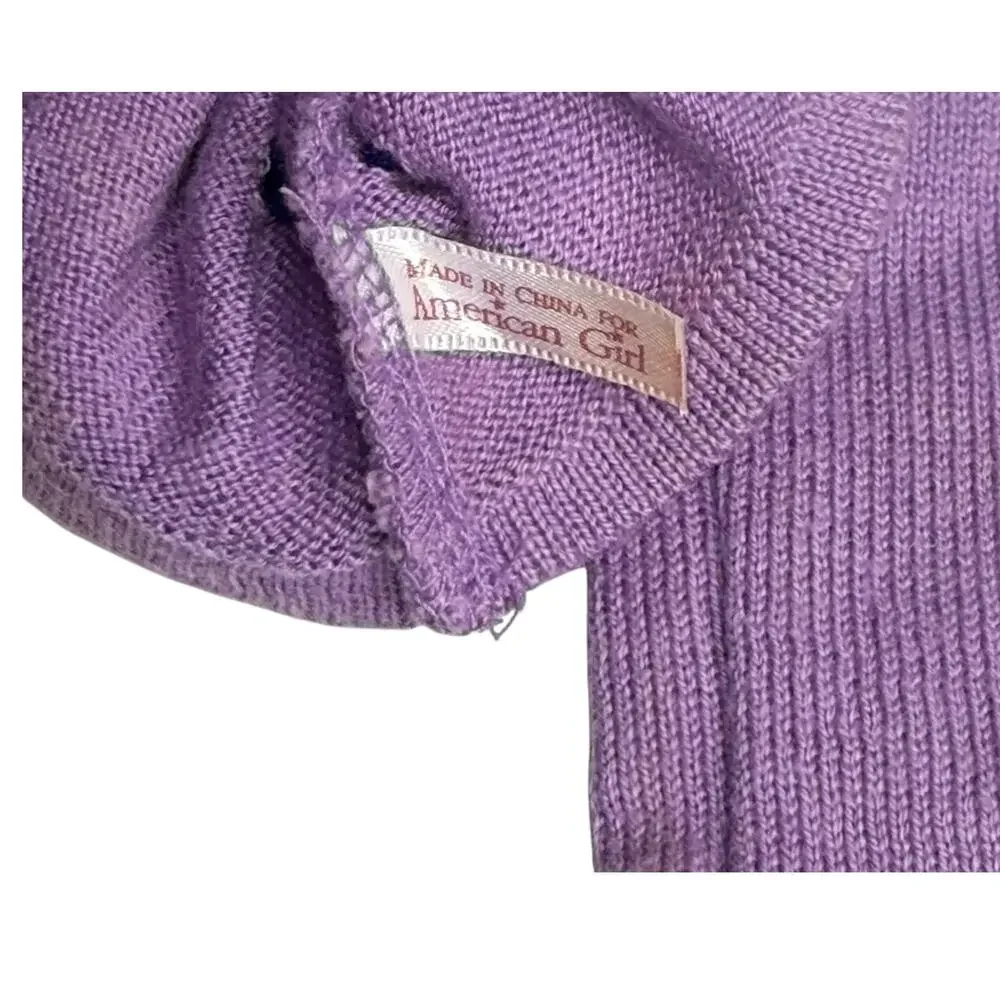 American Girl Today Sweater Go Anywhere Meet Outfit Top Purple Ribbon Tie 2002
